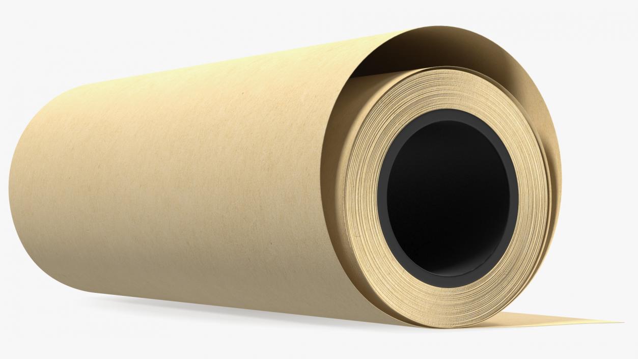 Eco Kraft Wrapping Paper Roll 3D model