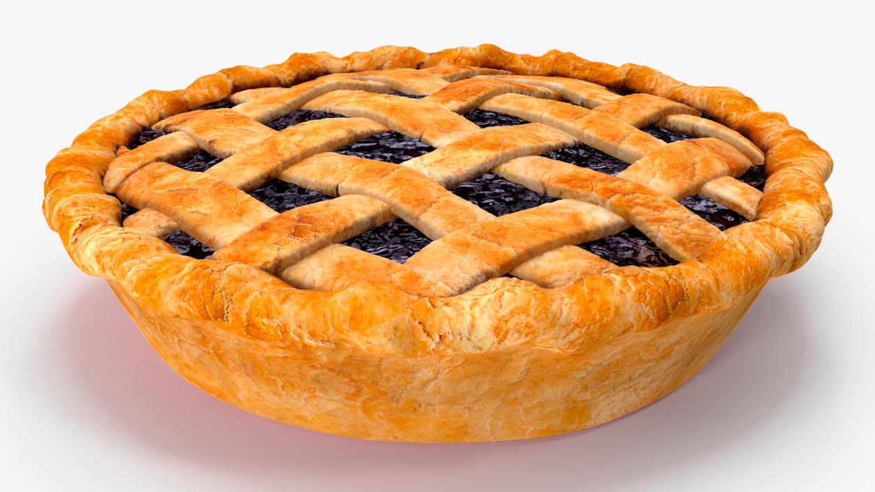 3D Blueberry Lattice Pie