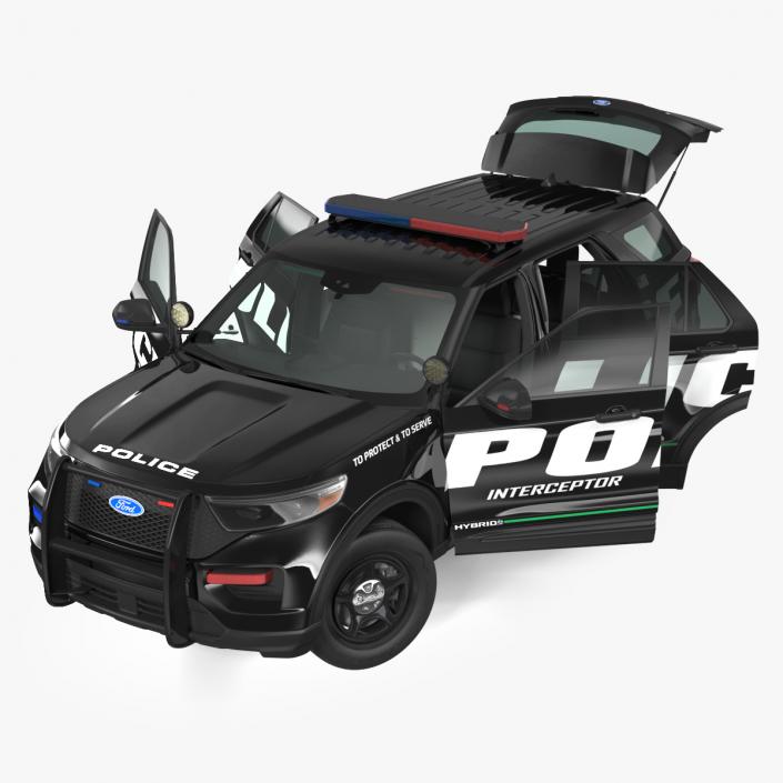 Ford Police Interceptor Utility Hybrid 2020 AWD Rigged 3D model
