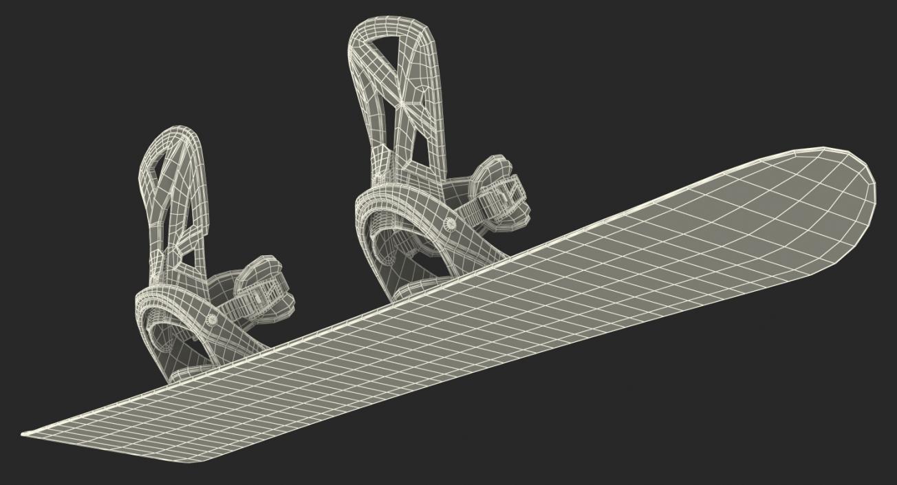 Snowboard with Staxx Bindings 3D model