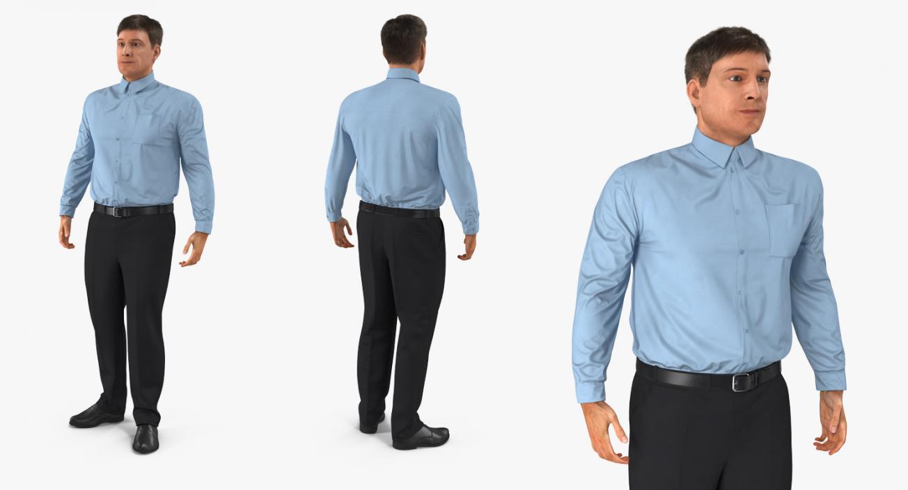 Office Worker Standing Pose 3D