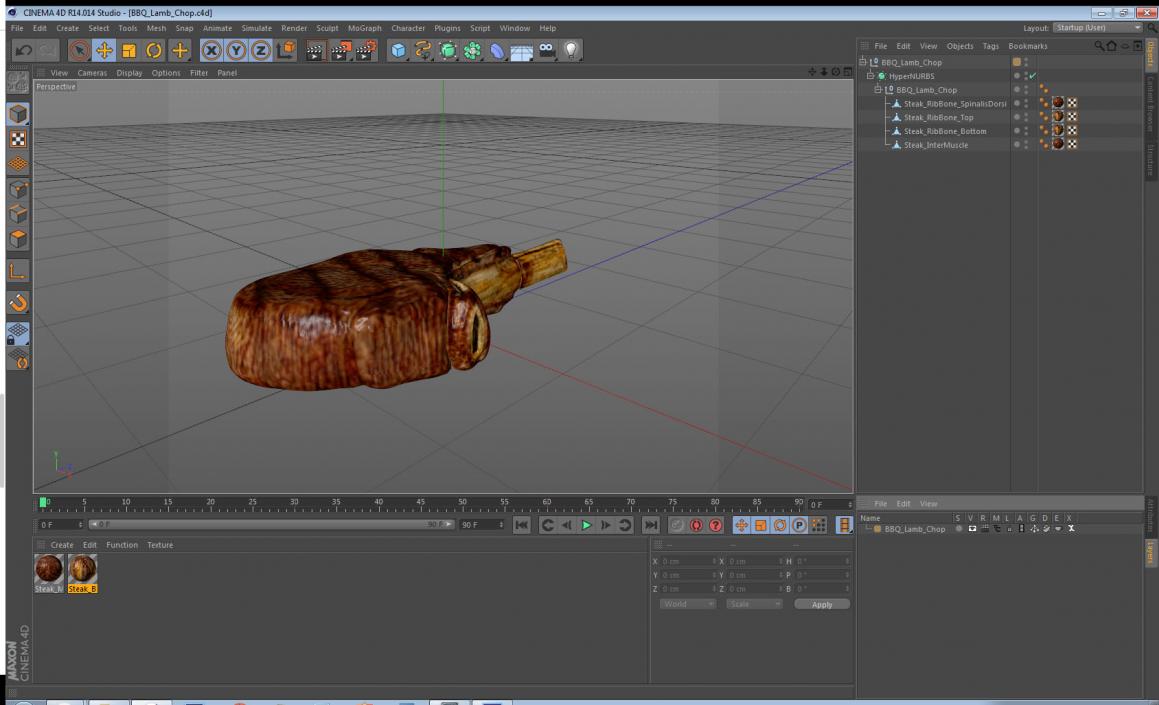 3D BBQ Lamb Chop model
