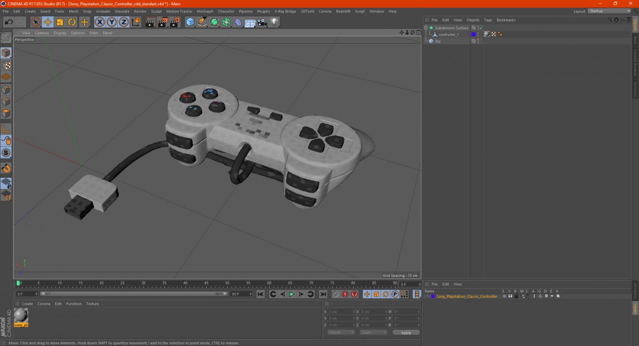 3D model Sony Playstation Classic Controller