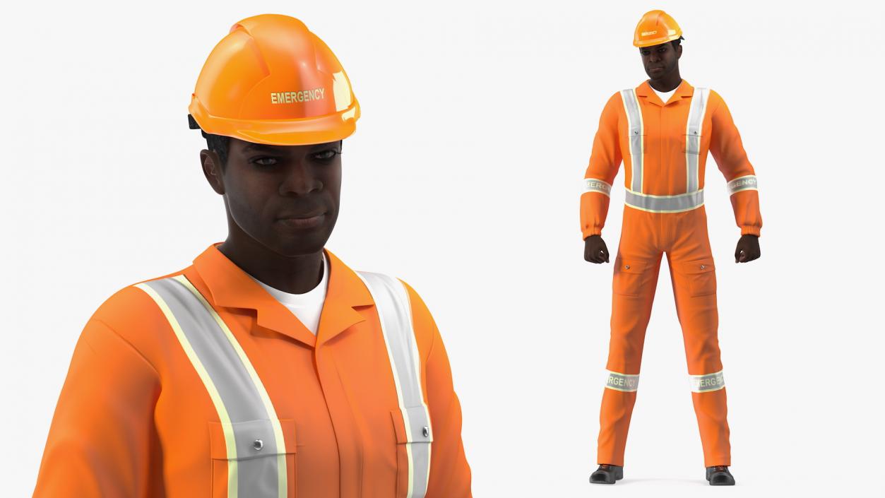 3D African American Disaster Rescuer model