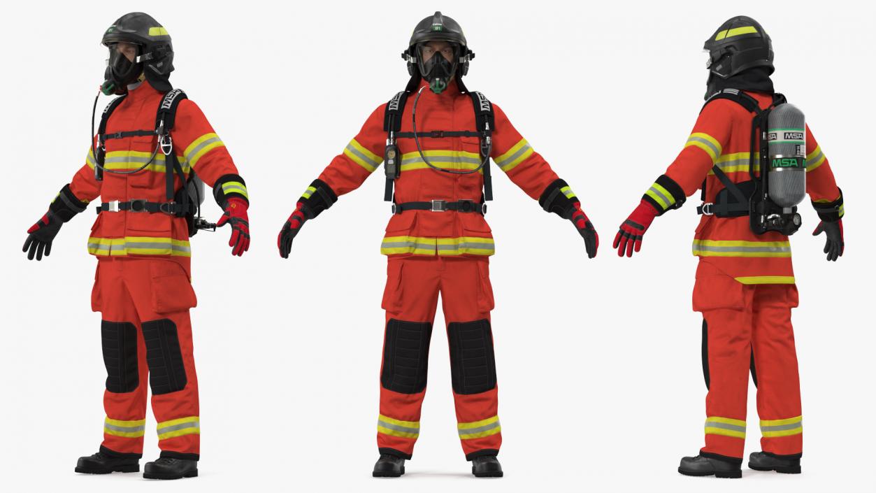3D Firefighter Fully Equipped