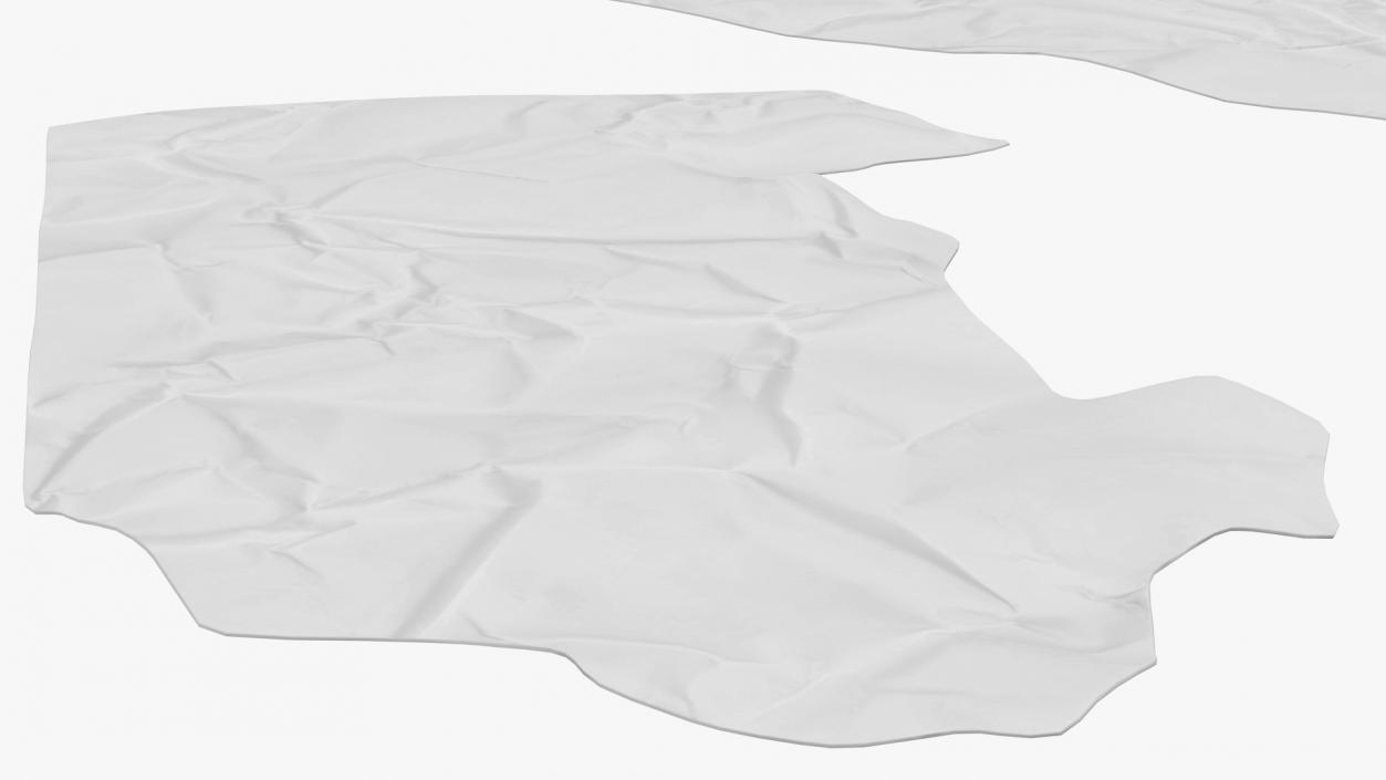 3D White Torn Paper Pieces model