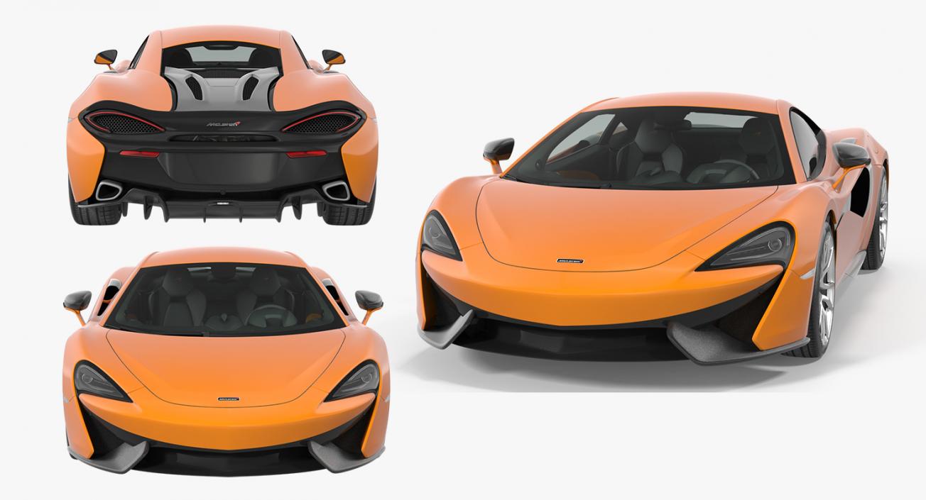 Sport Car McLaren 570S Rigged 3D model
