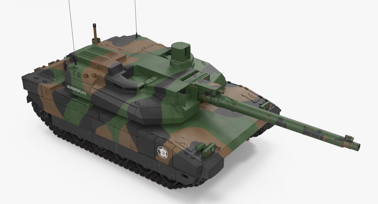 3D model AMX 56 Leclerc French Main Battle Tank Rigged