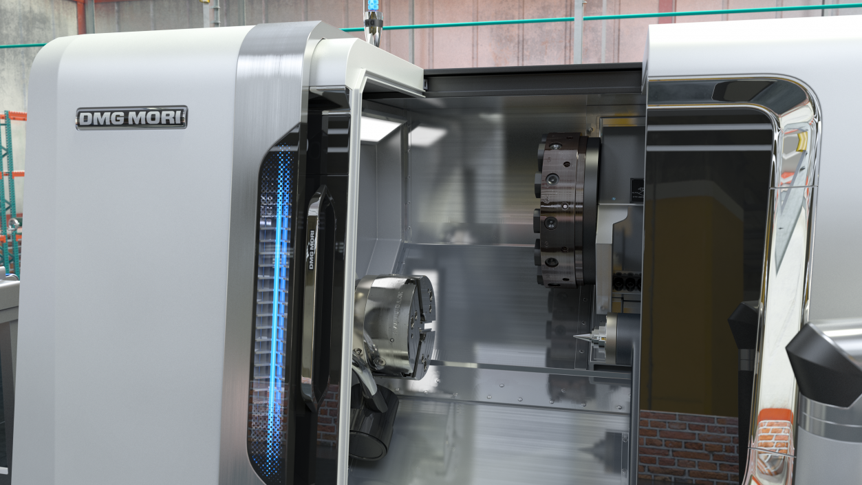 3D DMG Mori CTX Alpha 500 CNC Turning Center Rigged model
