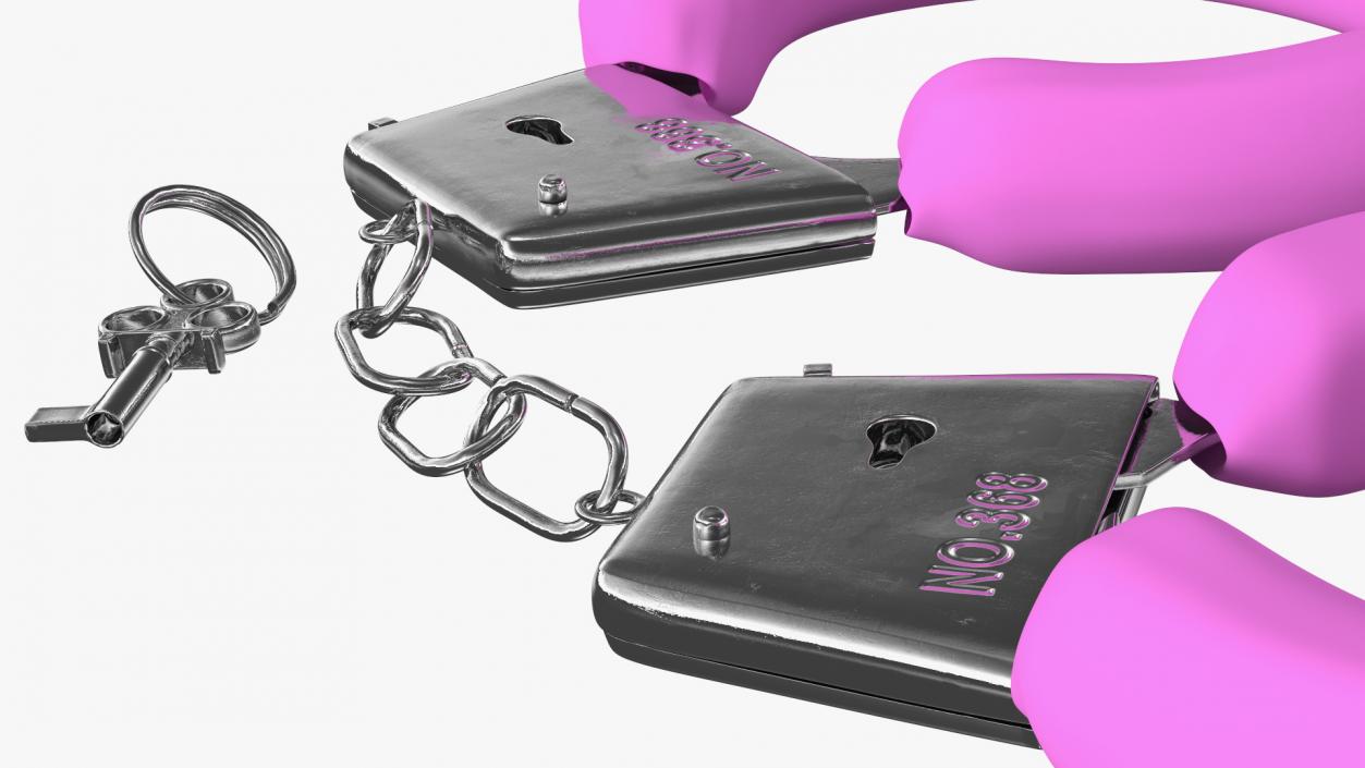 Pink Handcuffs 3D model