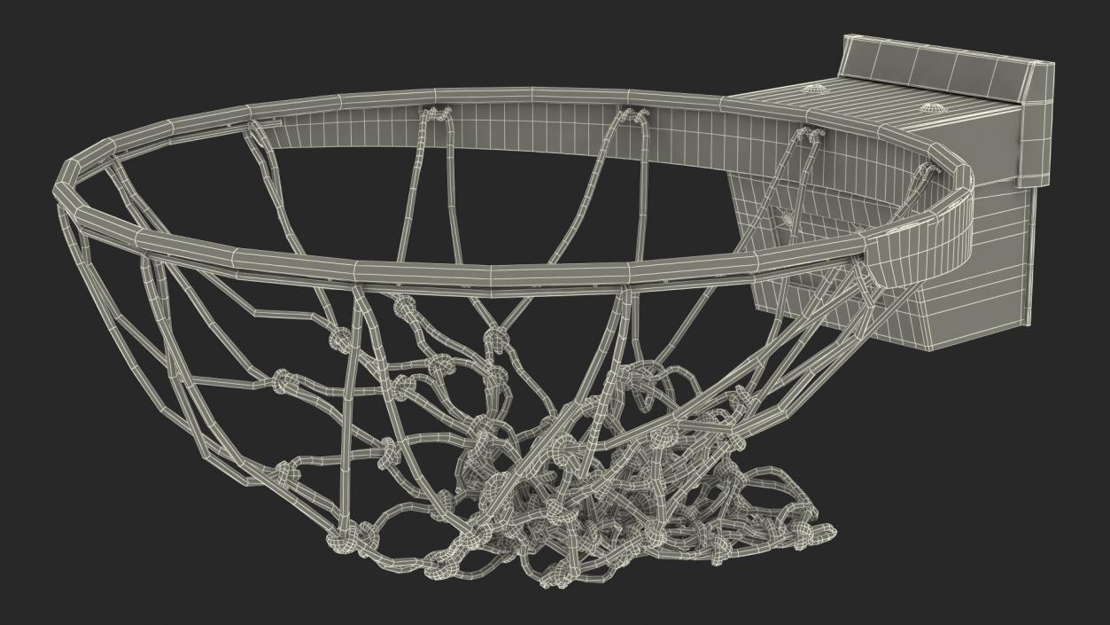 Animated Spalding Basketball Falls Through Hoop 3D