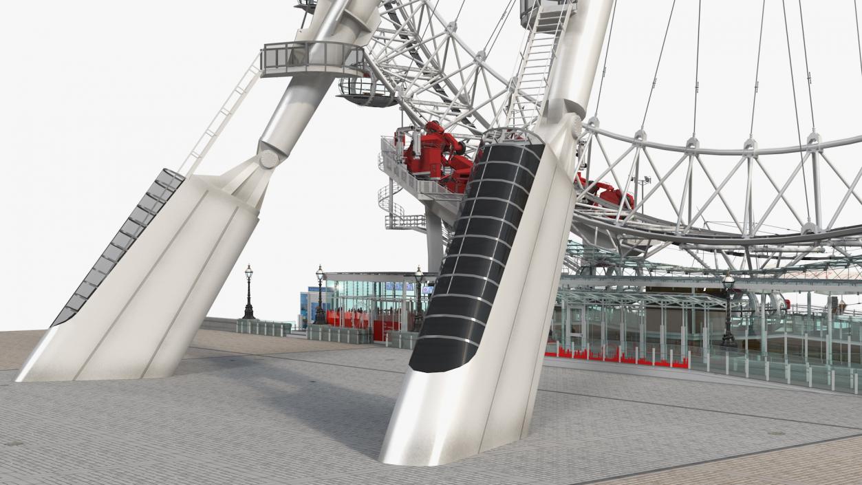 London Eye Millennium Wheel Rigged 3D model
