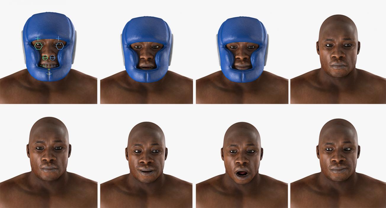 African American Boxer Rigged 3D model