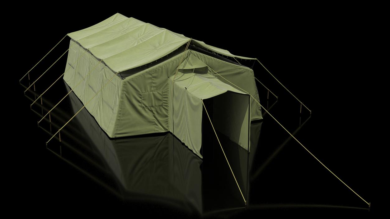 3D Military Temper Tent Green