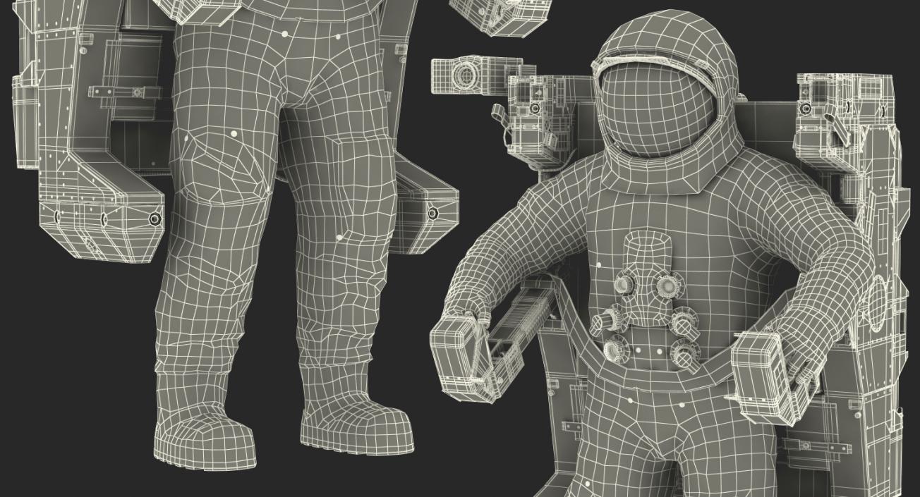Spacesuit A7L with Manned Maneuvering Unit 3D