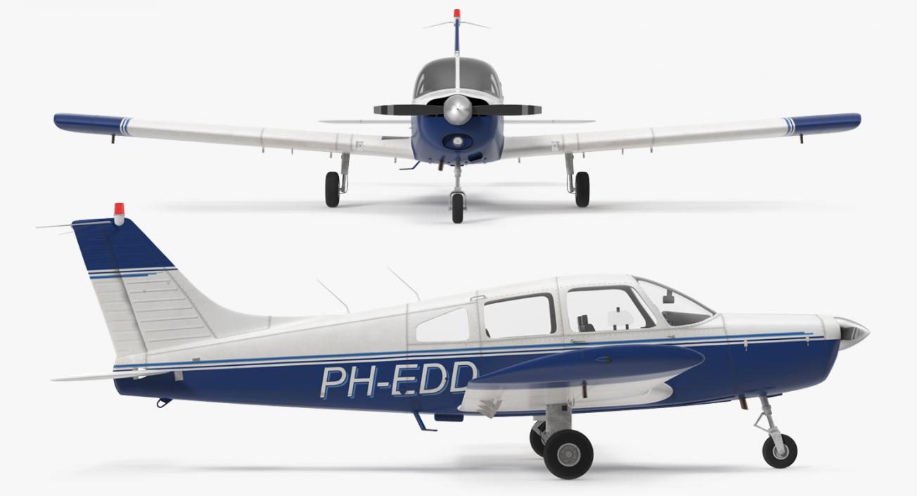 Light Aircraft Piper PA 28-161 Cherokee 3D model