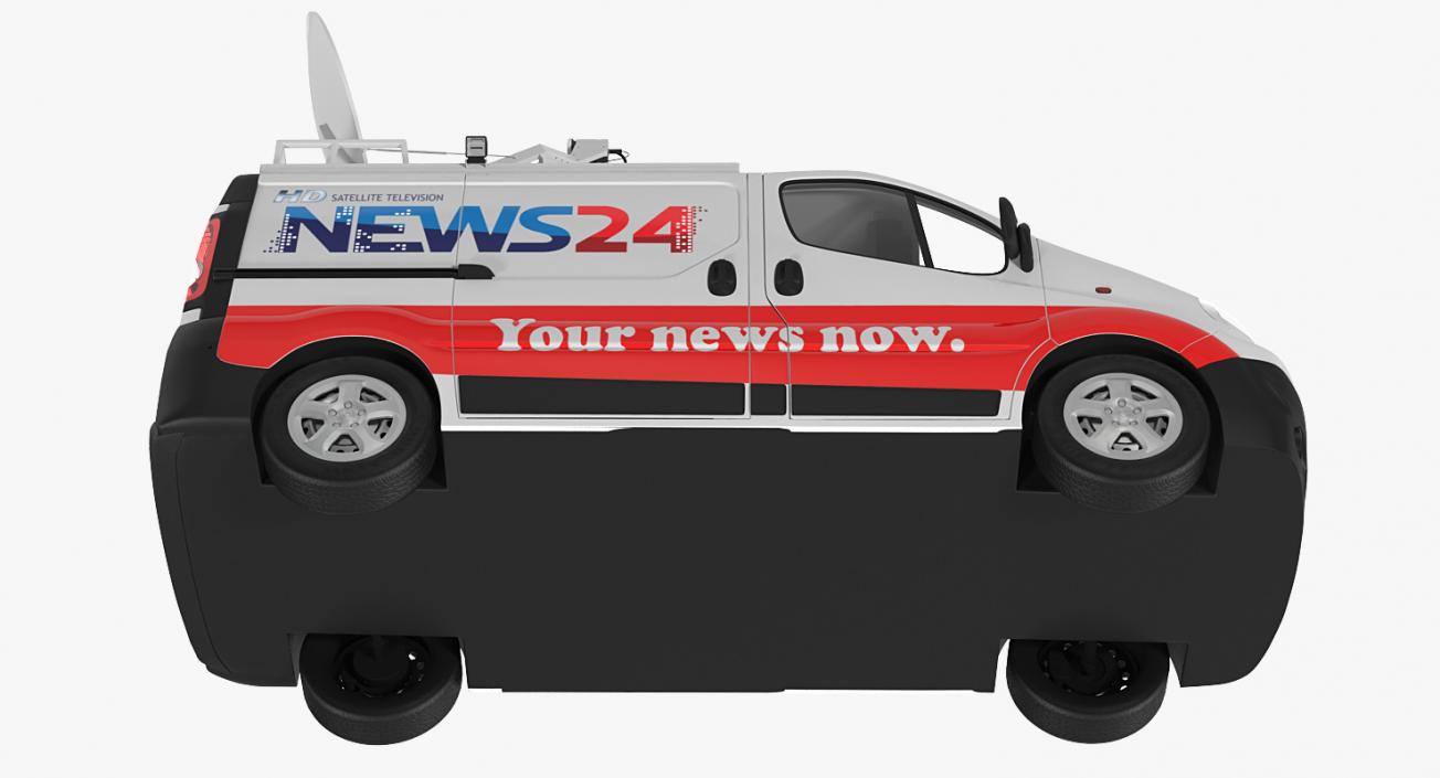 3D model Opel Vivaro Tv News Car Rigged