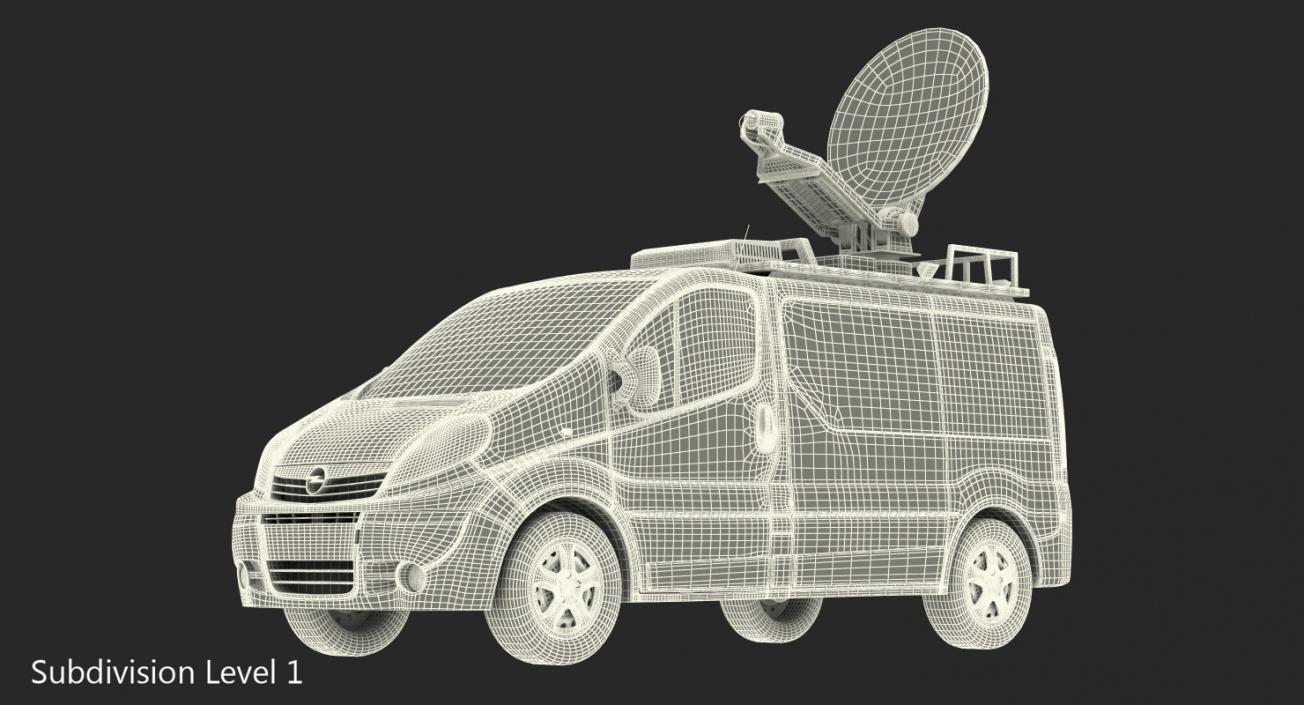 3D model Opel Vivaro Tv News Car Rigged