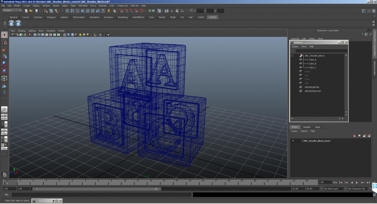 ABC Wooden Blocks 3D