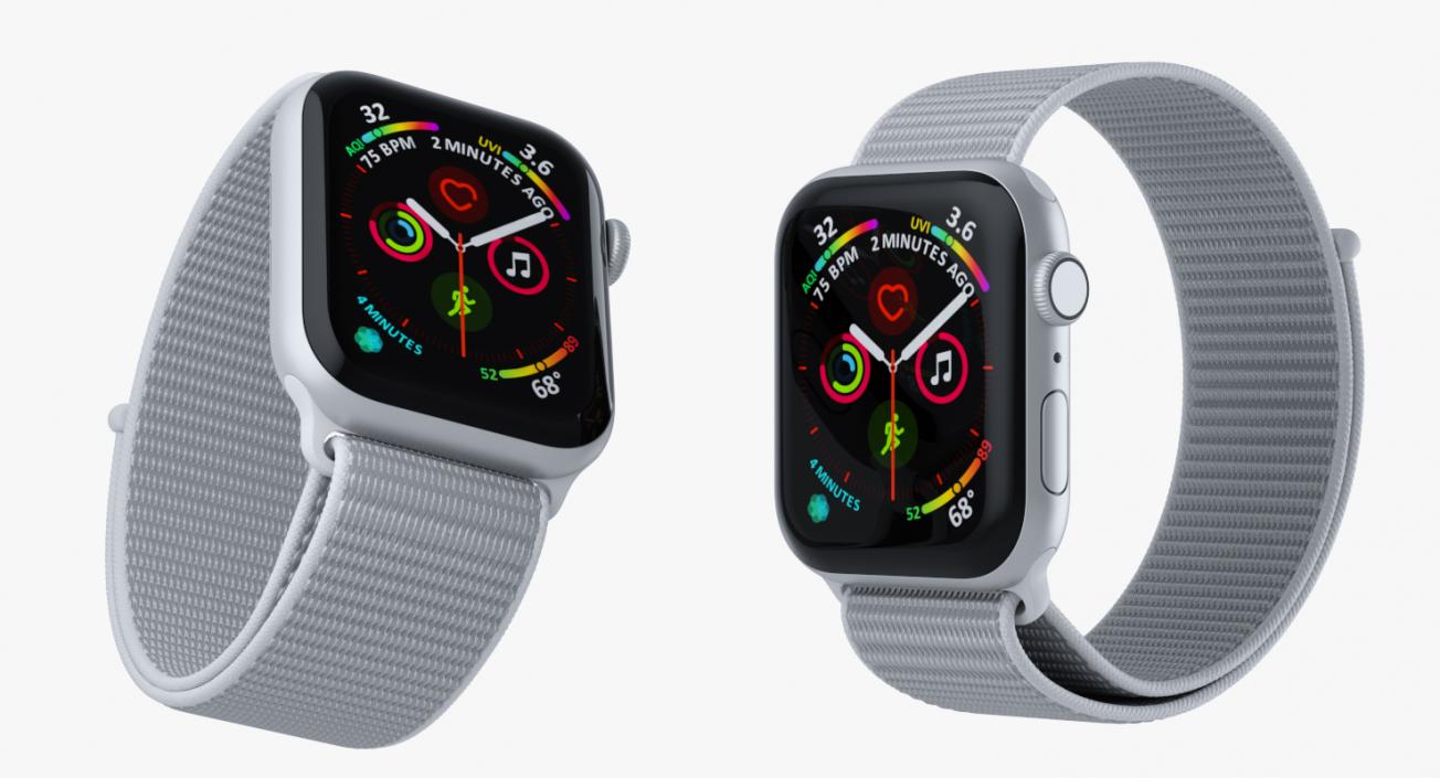 White Apple Watch with Seashell Sport Loop 3D