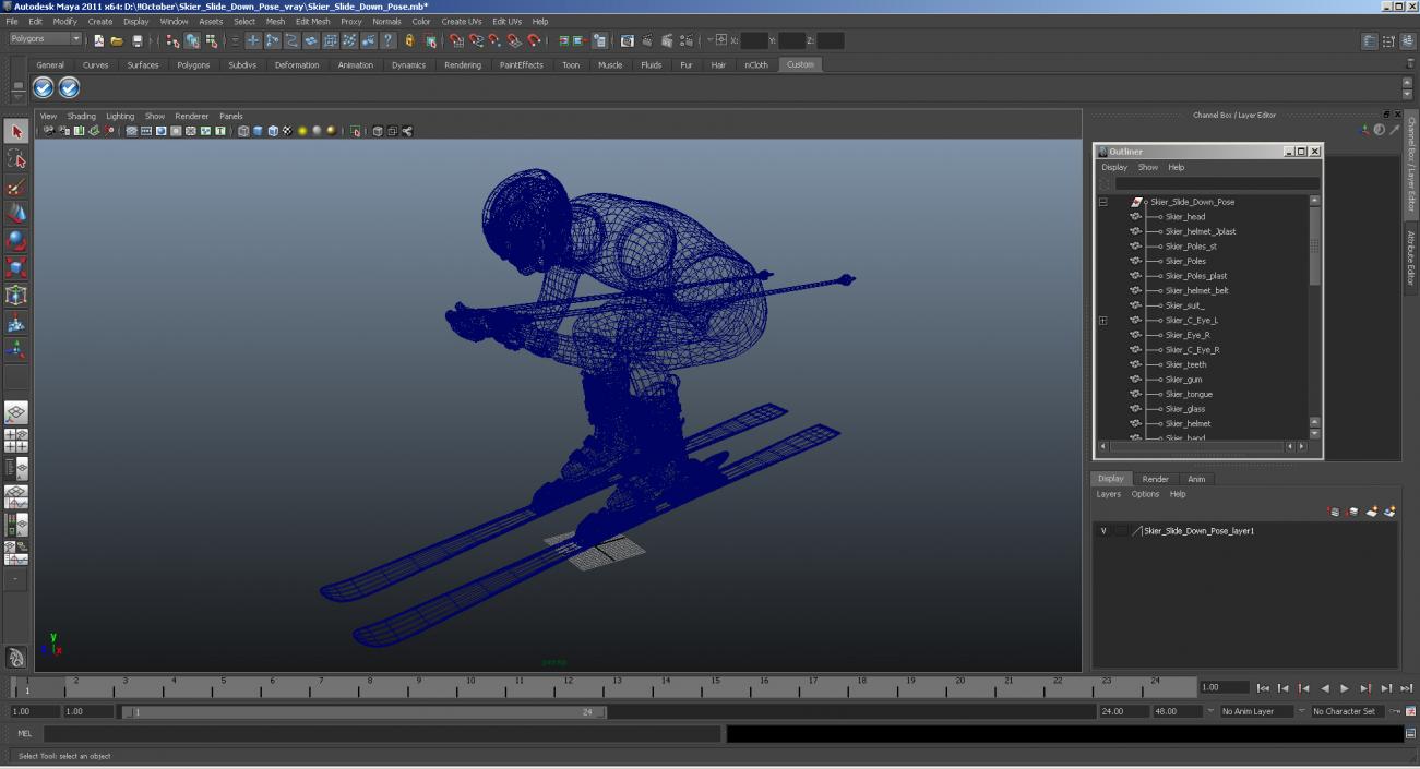 Slide Down Skier Generic 3D model
