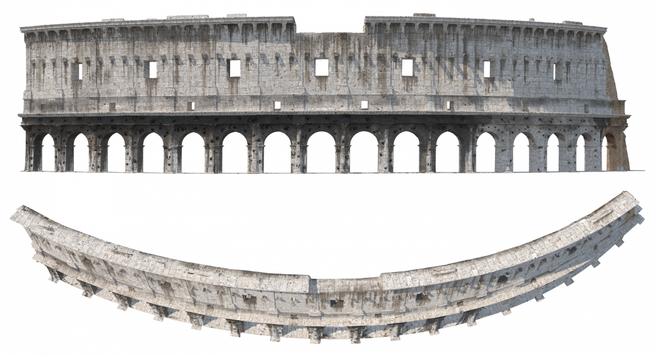 Ancient Wall with Arches 3D model