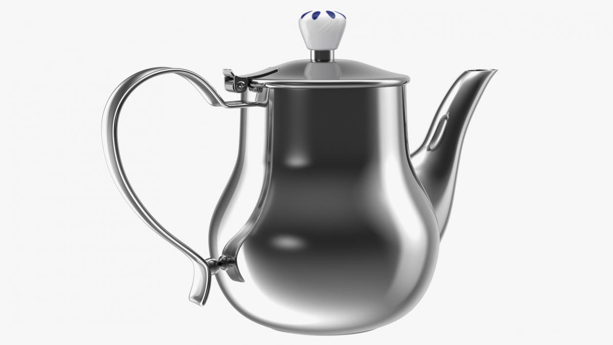 Stainless Steel Teapot 3D