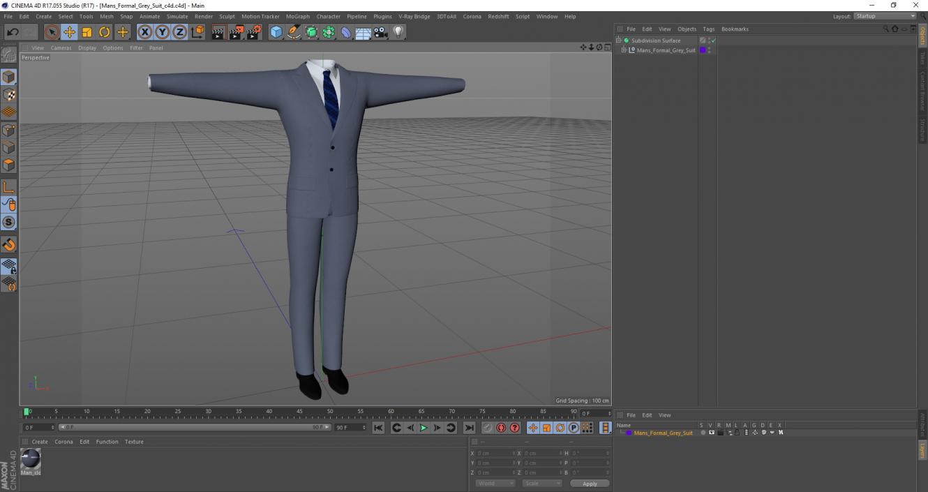 3D Mans Formal Grey Suit