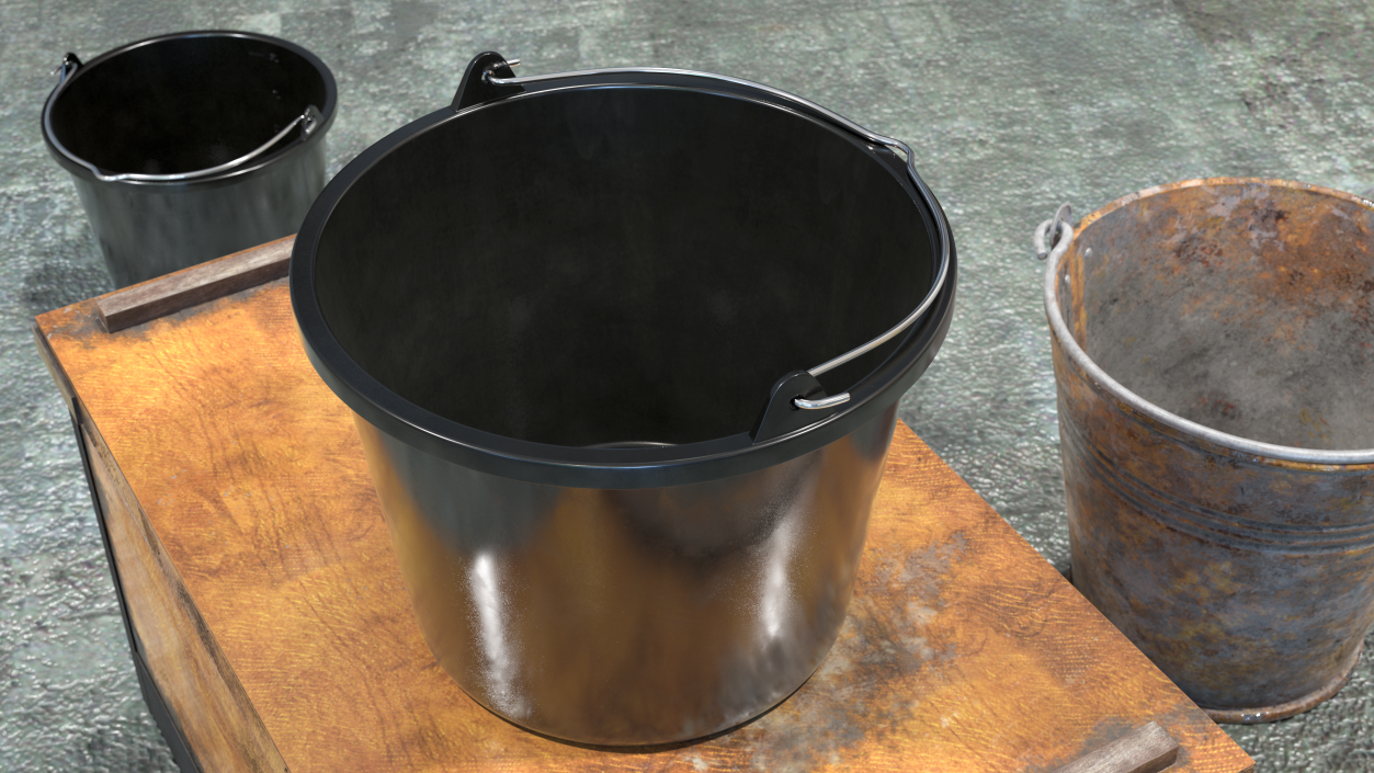 3D Construction Bucket 10L model