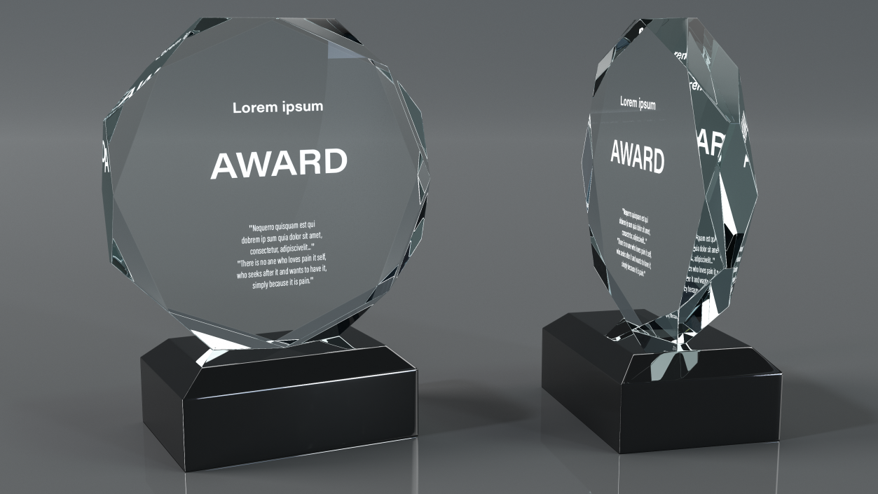 Octahedron Glass Award Trophy 3D model