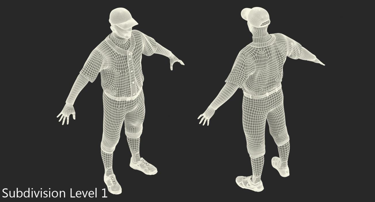 Baseball Player Rigged Athletics 2 3D model