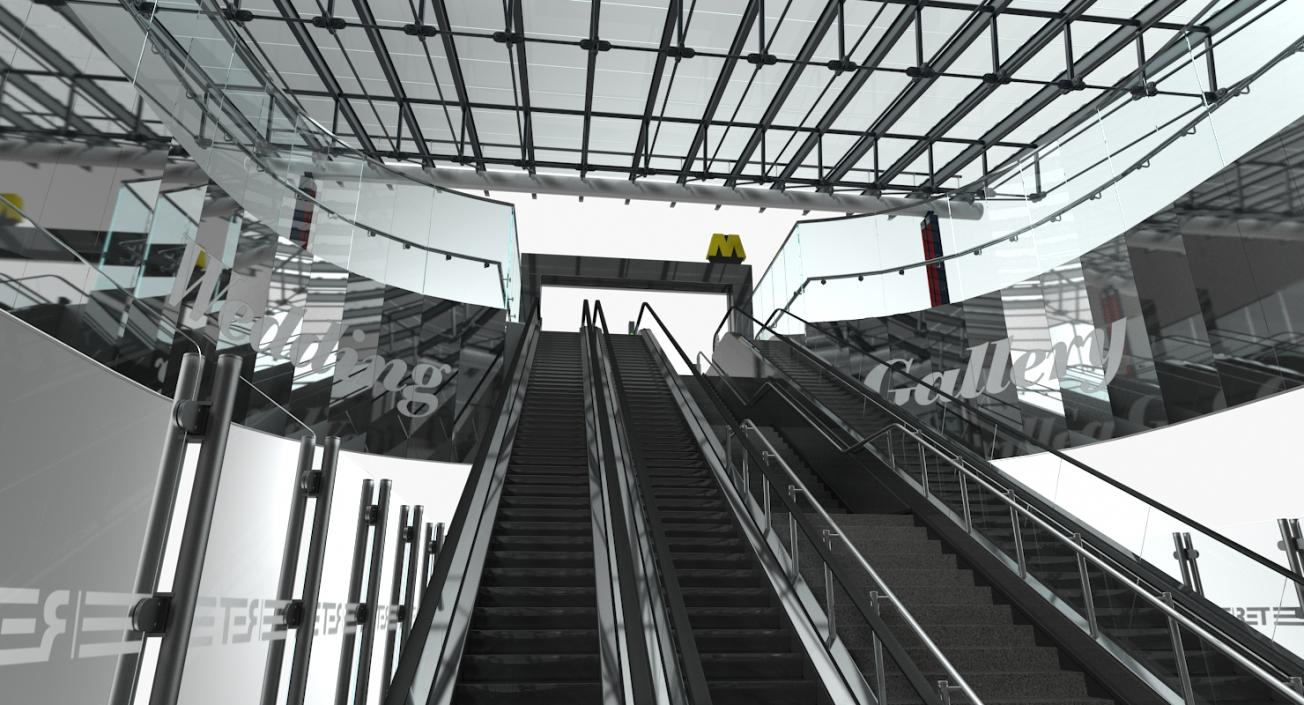 3D Wilhelminaplein Metro Station Entrance model