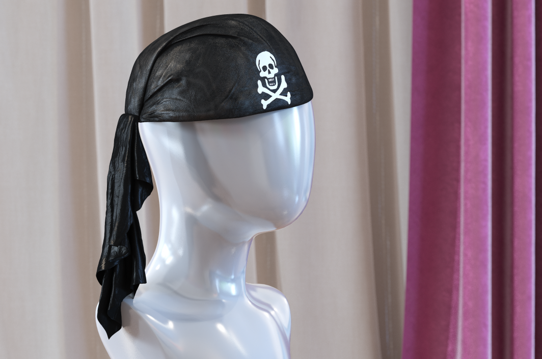 3D Black Pirate Scarf model