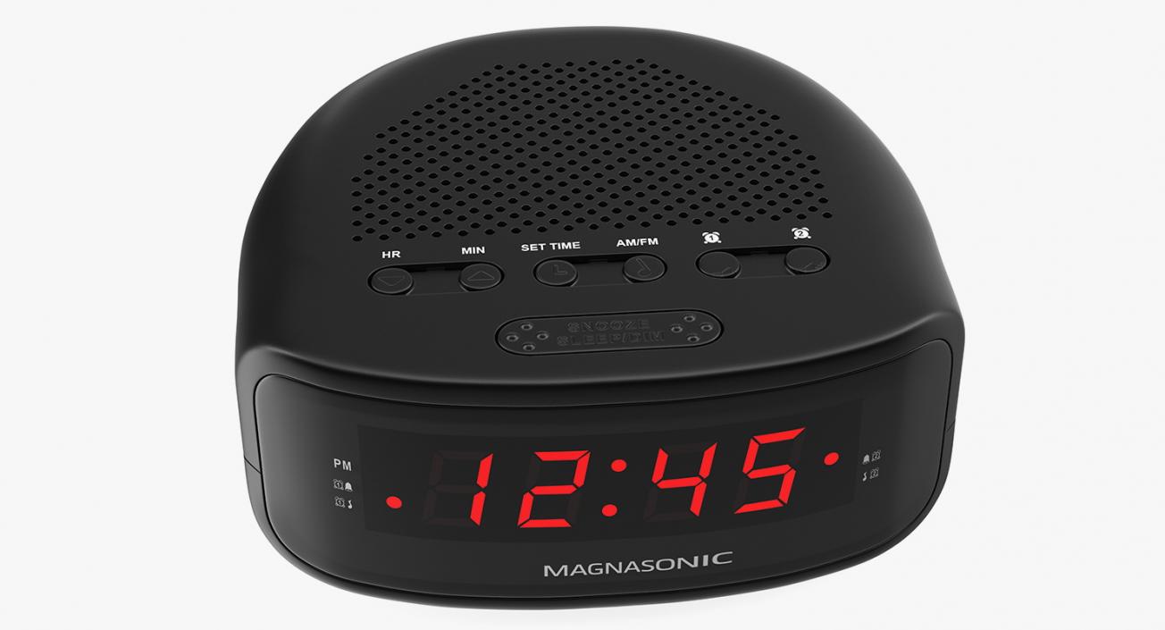 3D Digital Clock Radio Magnasonic Black