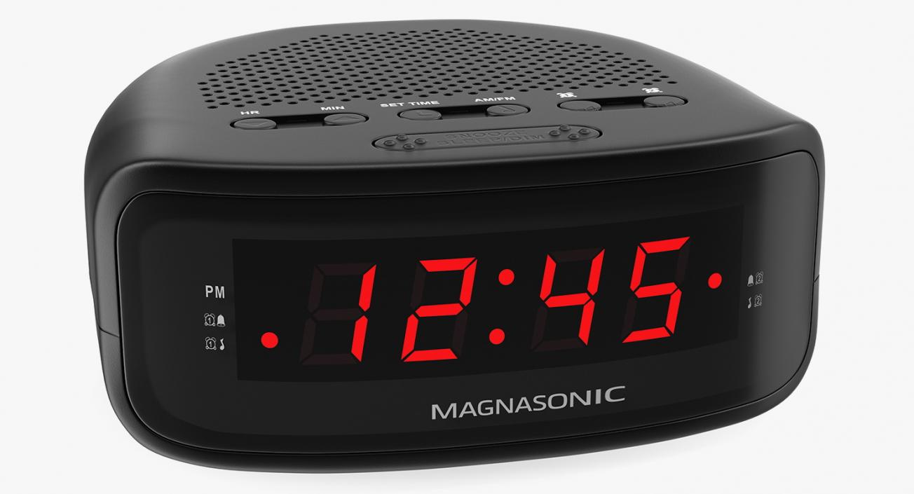 3D Digital Clock Radio Magnasonic Black