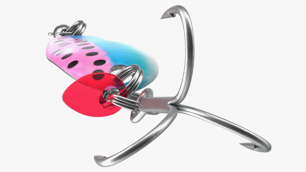 3D Rainbow Trout Trolling Spoon Lure model