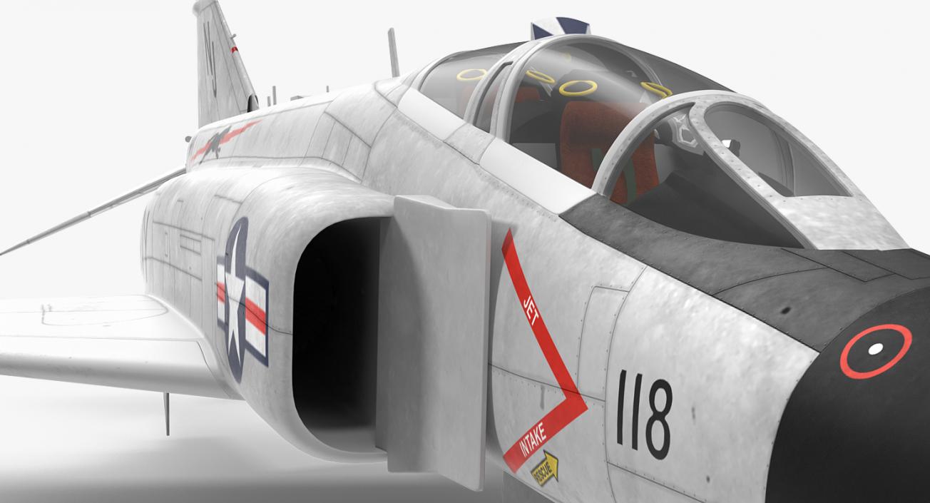3D F-4 Phantom II US Navy 2 Rigged