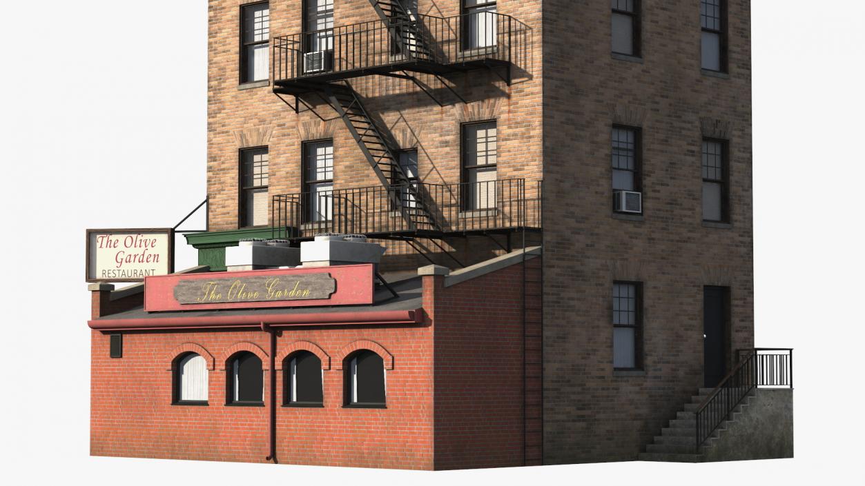 Apartment Building with Restaurant 3D model