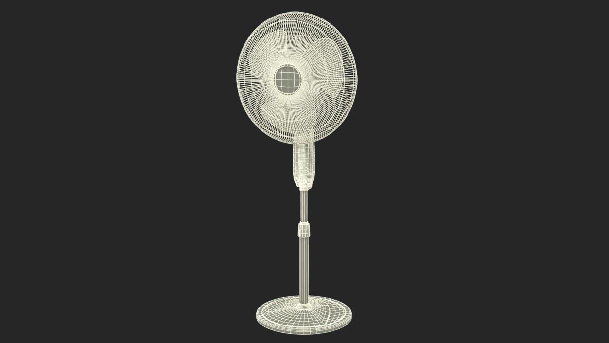 3D Pedestal Honeywell Fan White model