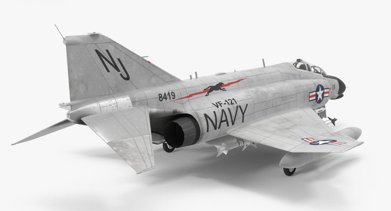 F-4 Phantom II US Navy Rigged 3D model