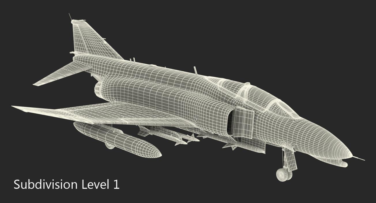 F-4 Phantom II US Navy Rigged 3D model