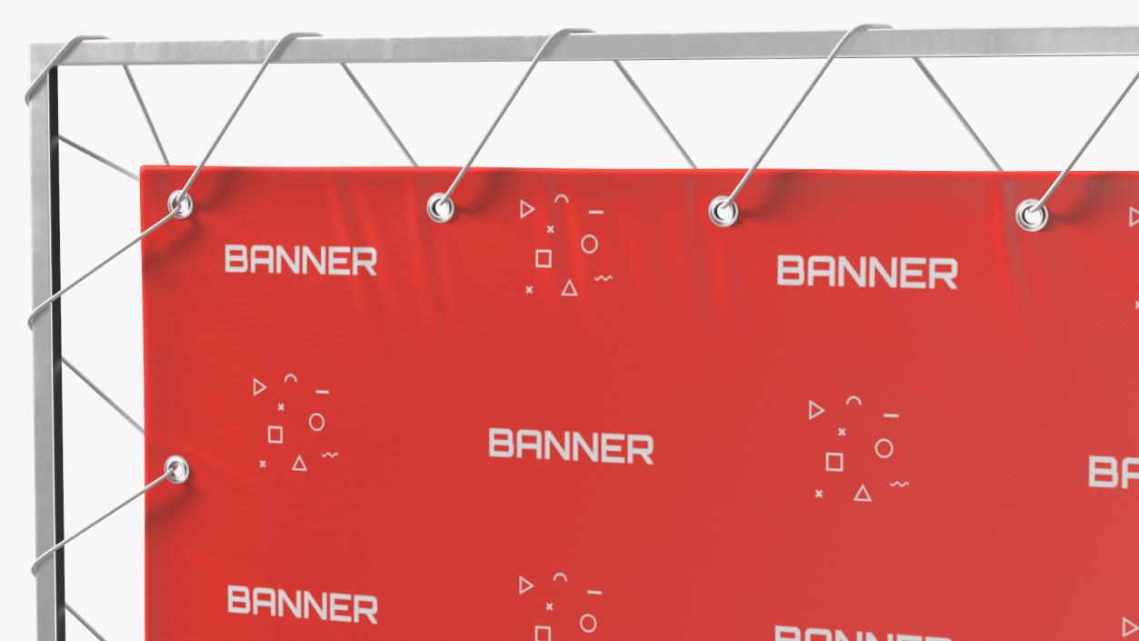 3D Advertising PVC Banner with Eyelets 1m x 3m model