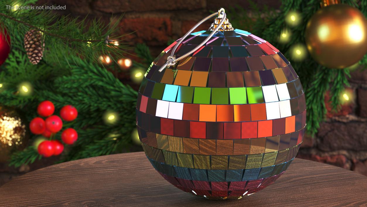 Christmas Tree Discoball Multicolored 3D