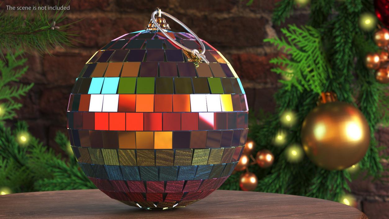 Christmas Tree Discoball Multicolored 3D