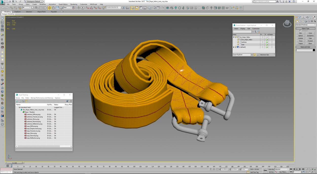 3D model Tow Rope Yellow
