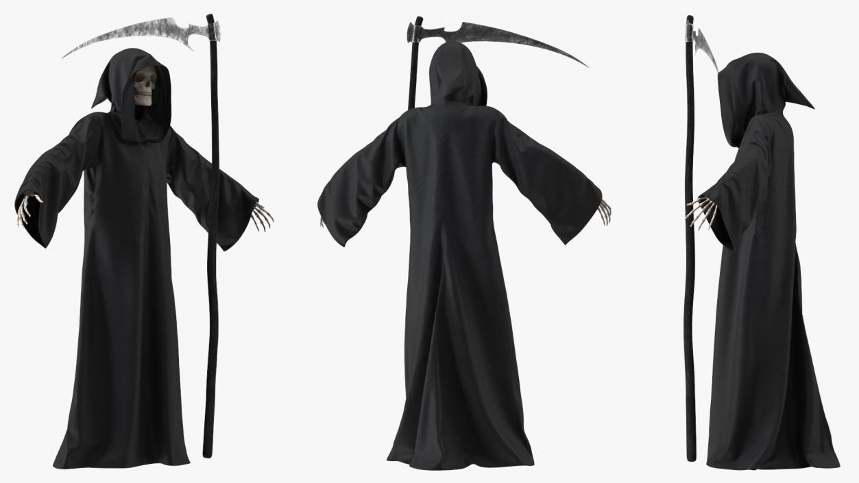 Death Character with Scythe Rigged 3D model