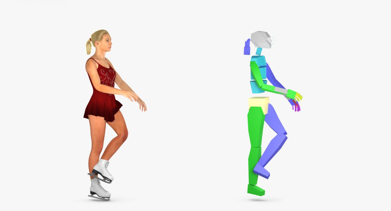 Female Figure Skater Rigged 3D