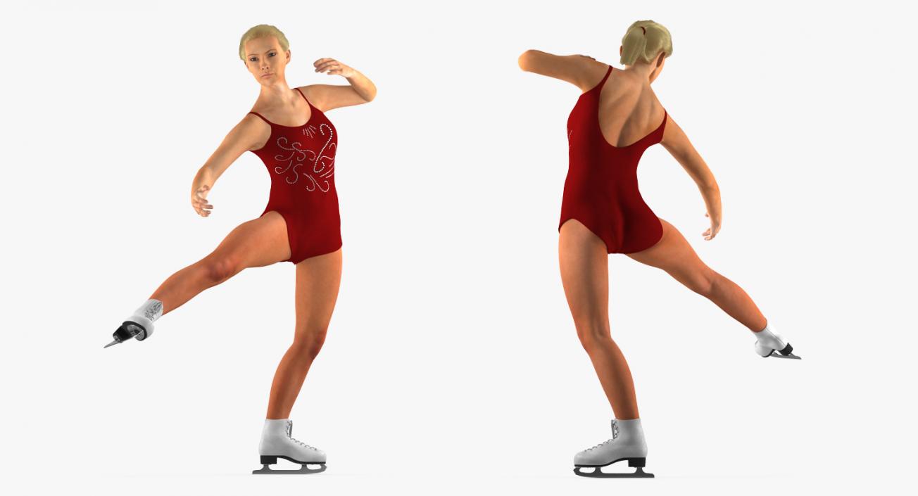 Female Figure Skater Rigged 3D