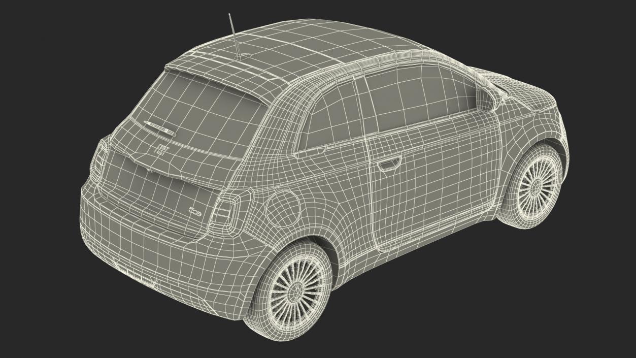3D Fiat 500 La Prima Simple Interior model