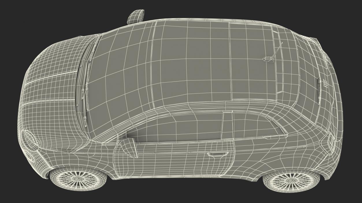 3D Fiat 500 La Prima Simple Interior model